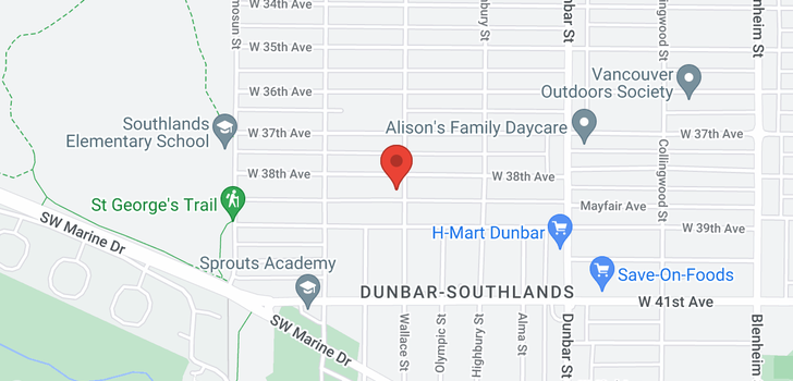 map of 3902 W 38TH AVENUE